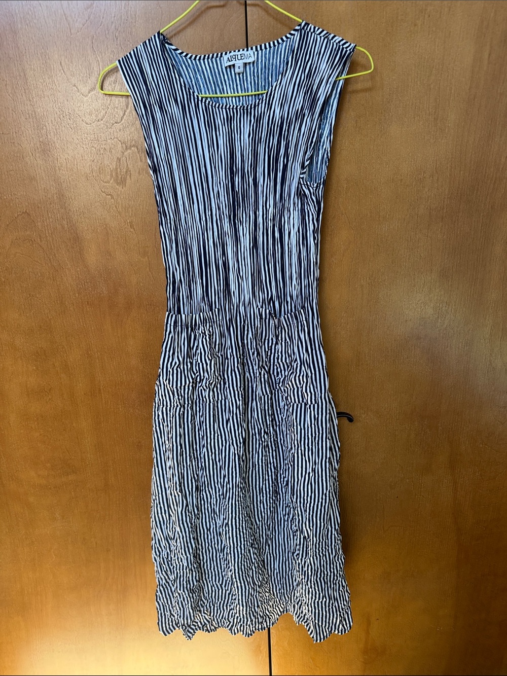 Navy and White Striped Women's Dress